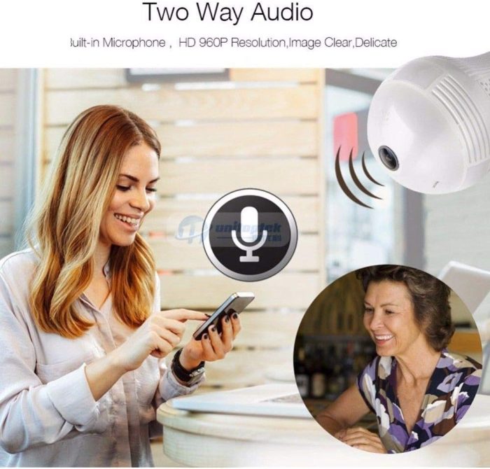 Wifi 360º Panoramic Security Light Bulb With Camera Surveillance Flasheye